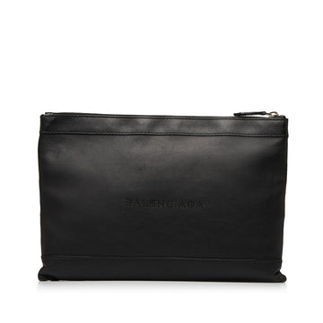 BALENCIAGA Punch Logo Navy Clip Clutch Clutch Bag