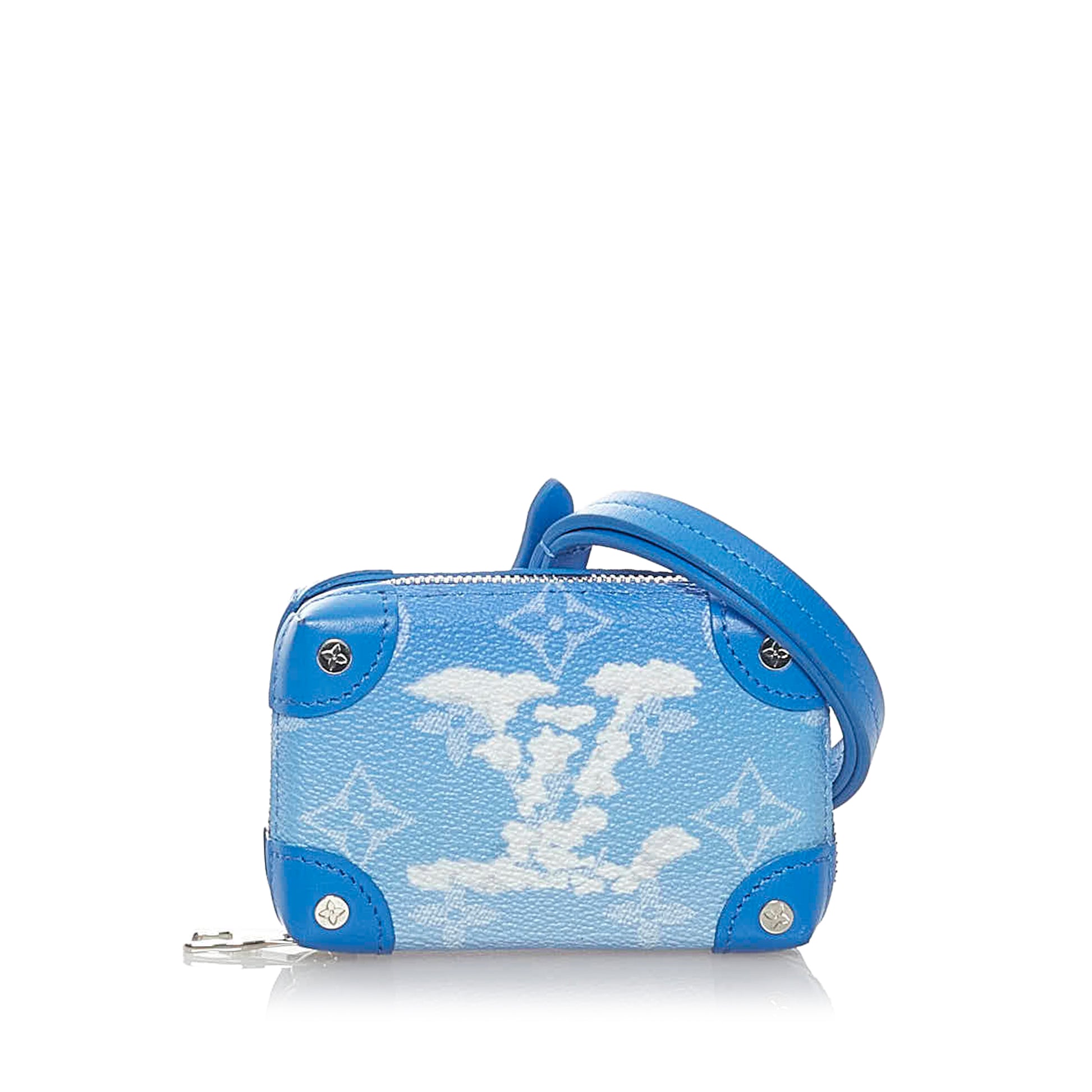 Louis Vuitton Squared Pouch Bag Charm Clouds Monogram Blue in