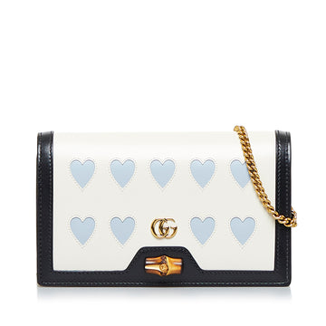 GUCCI Lovelight Bamboo Diana Wallet on Chain Crossbody Bag