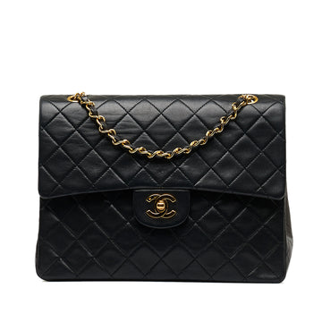 CHANEL Medium Tall Classic Lambskin Double Flap Shoulder Bag