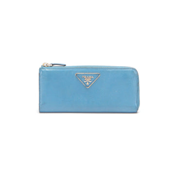 PRADA Saffiano Leather Zip Around Wallet