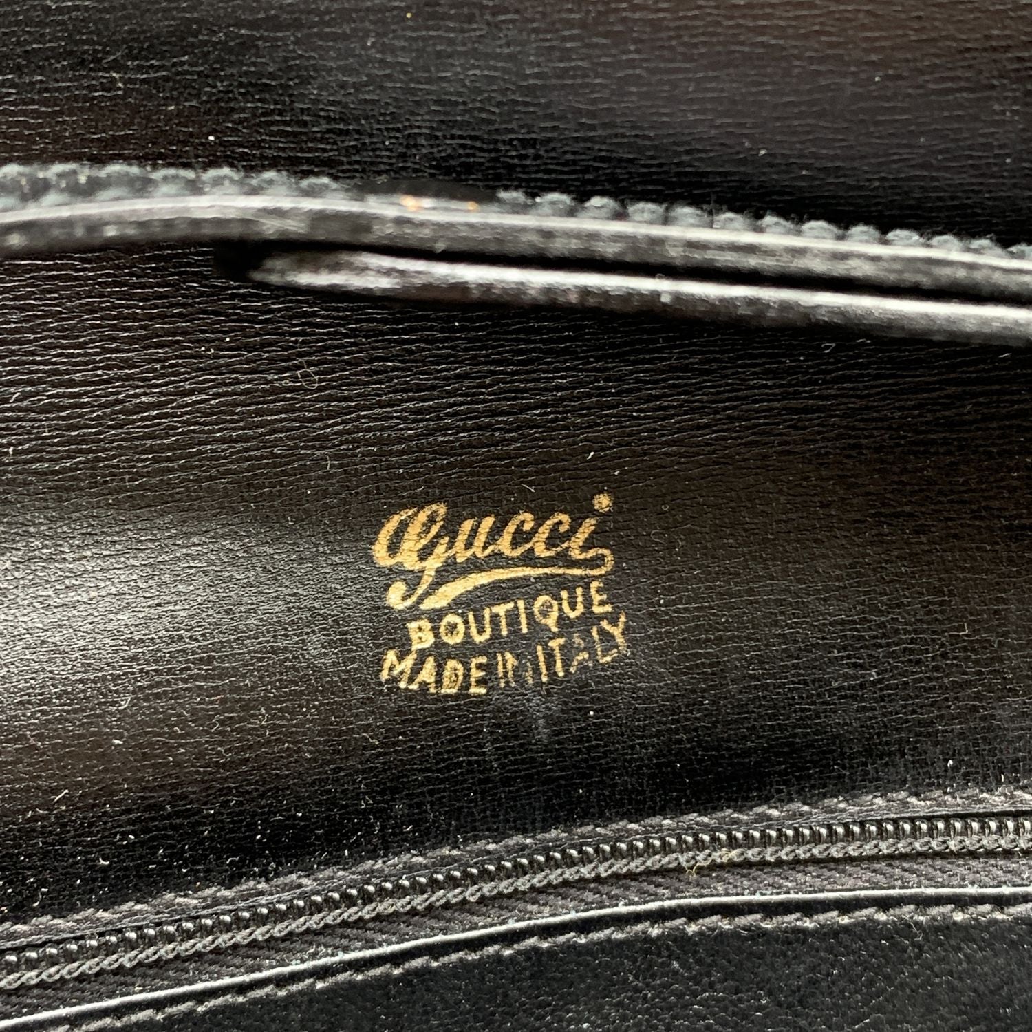 Gucci made in outlet italy black leather purse