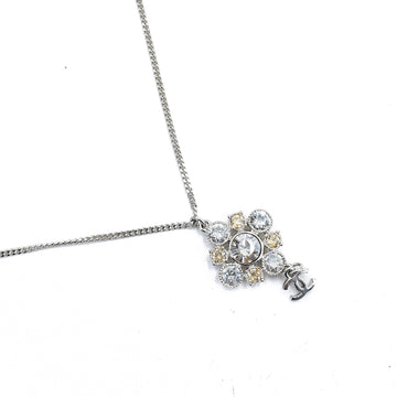 CHANEL CC Rhinestone Cluster Pendant Necklace