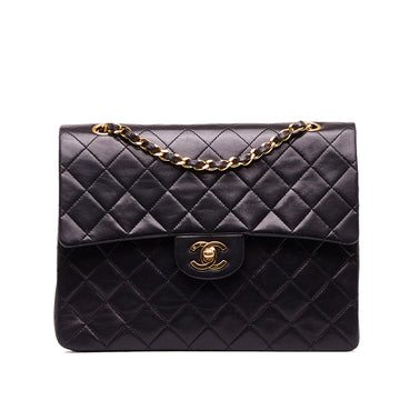 CHANEL Medium Tall Classic Lambskin Double Flap Shoulder Bag