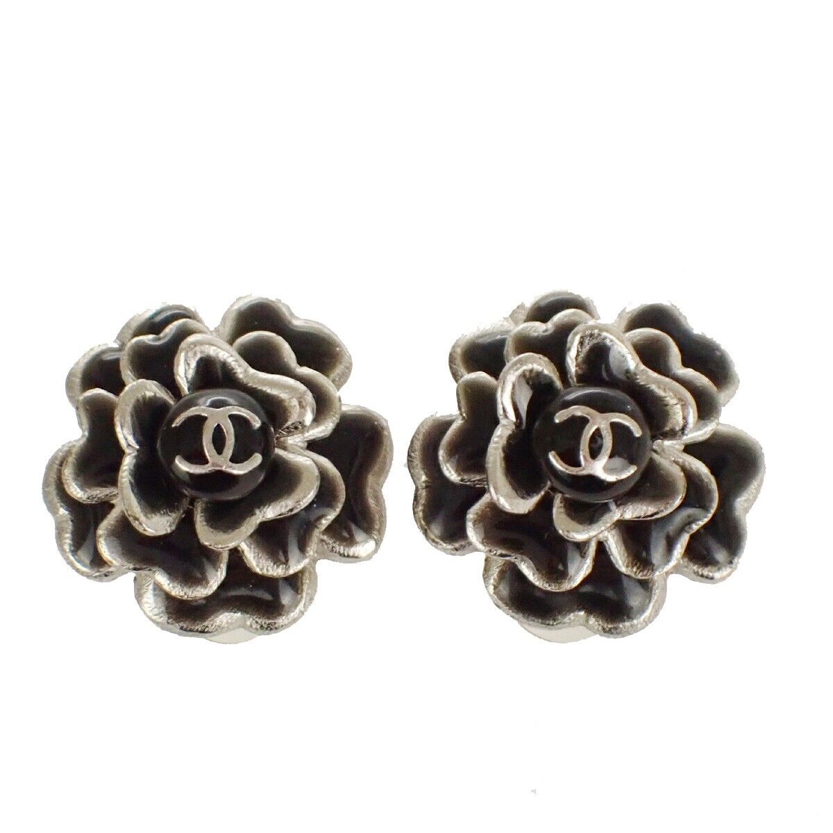 Chanel camellia discount earrings