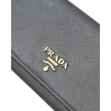 PRADA Black Saffiano Leather Long Wallet