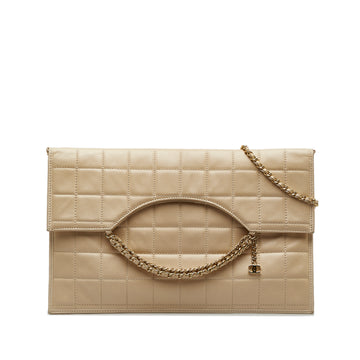 CHANEL Choco Bar Fold-Over Satchel