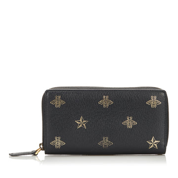 Gucci Bee Star Zip Around Wallet Long Wallets