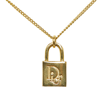 DIOR Logo Lock Pendant Necklace Costume Necklace