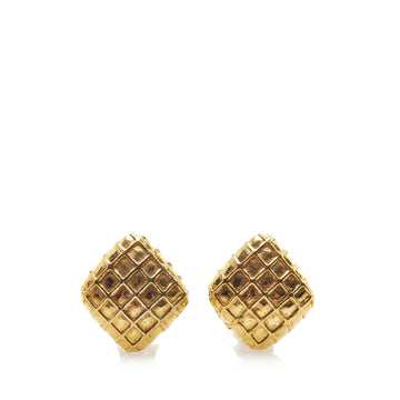 CHANEL Diamond Gilt Clip On Earrings Costume Earrings