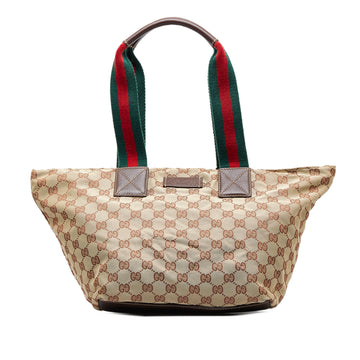 GUCCI GG Canvas Web Tote Tote Bag