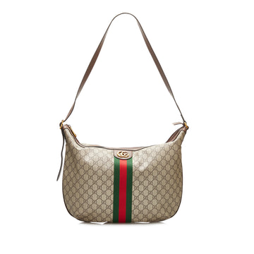 Gucci GG Supreme Web Ophidia Half moon Crossbody Bag