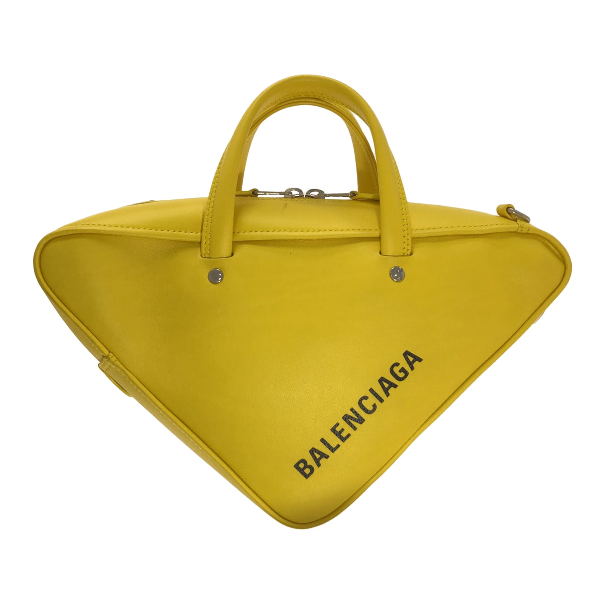 Balenciaga triangle 2025 bag yellow