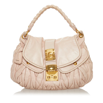 Miu Miu Coffer Leather Handbag