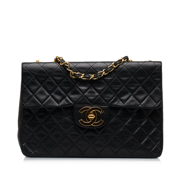 CHANEL Maxi Classic Lambskin Double Flap Shoulder Bag