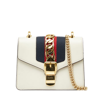 GUCCI Mini Sylvie Leather Chain Crossbody Bag