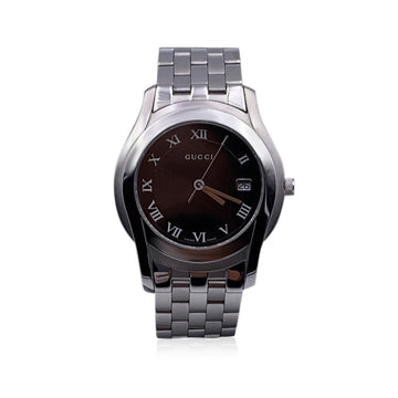 GUCCI Stainless Steel Mod 5500 M Unisex Wrist Watch Black
