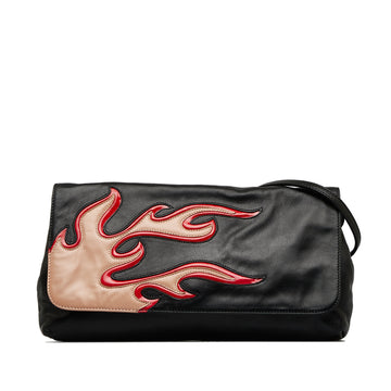 PRADA Flame Lambskin Leather Crossbody Crossbody Bag