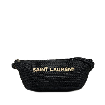 SAINT LAURENT Le Raffia Logo Shoulder Bag