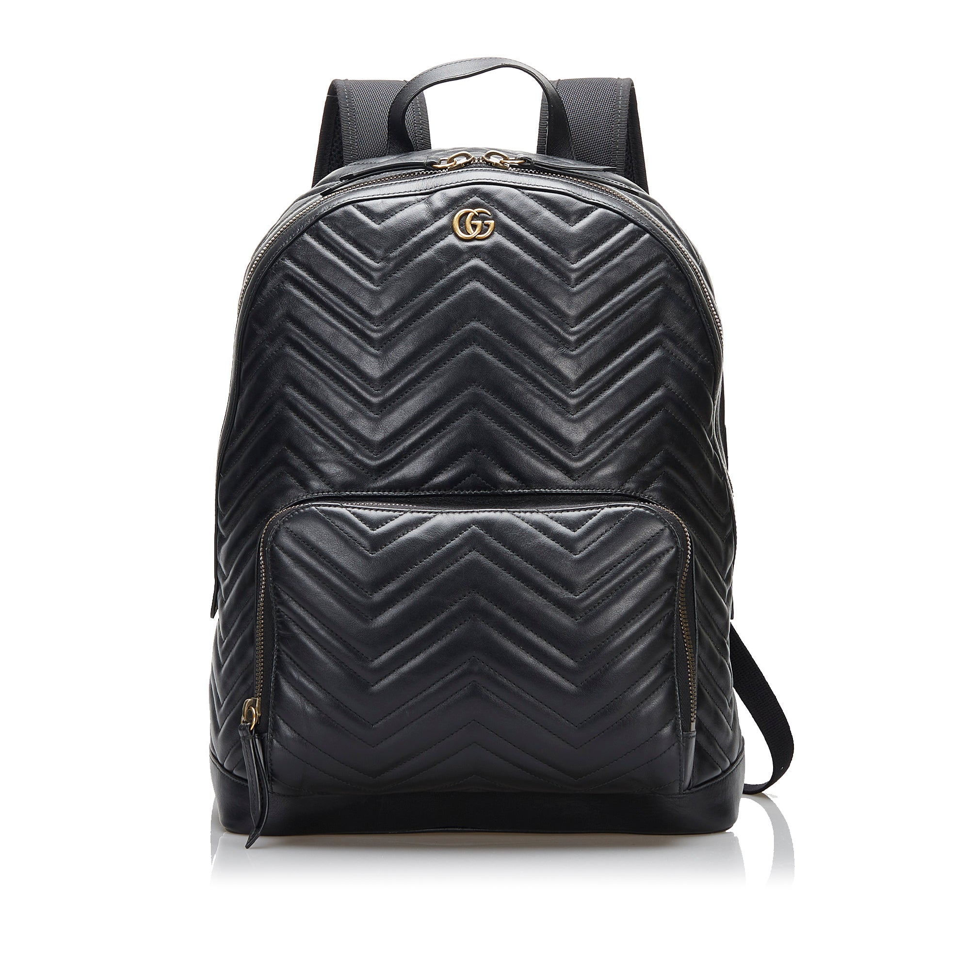 Gg marmont quilted leather fashion backpack black