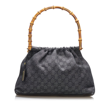 Gucci GG Canvas Bamboo Handbag