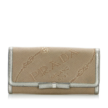PRADA Canapa Logo Bifold Long Wallet Long Wallets