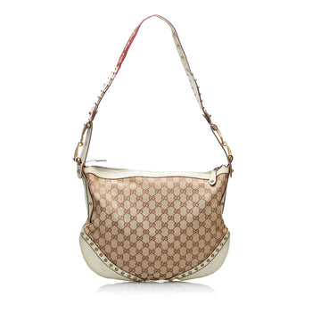 Gucci GG Canvas Pelham Studded Hobo Bag