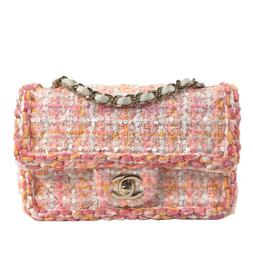 CHANEL Mini Classic Rectangular Tweed Flap Bag