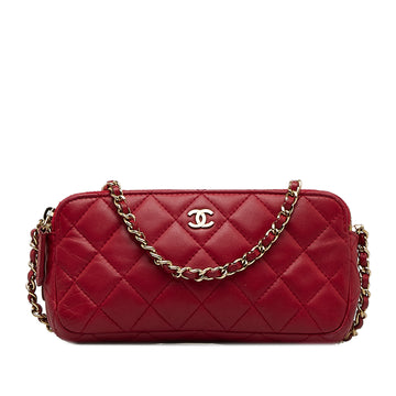 CHANEL CC Double Zip Wallet on Chain Crossbody Bag