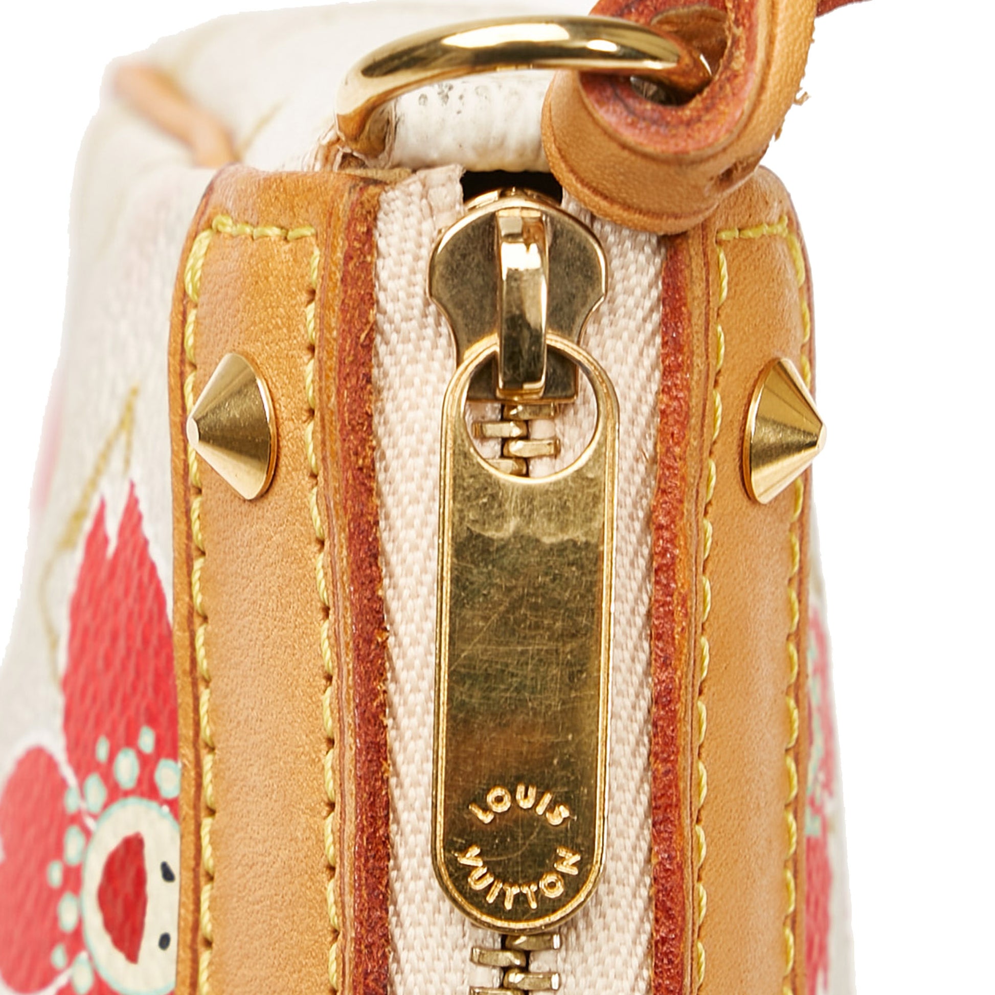 Vintage Louis Vuitton x Takashi Murakami Monogram Cherry Blossom Pochette  Gold Hardware