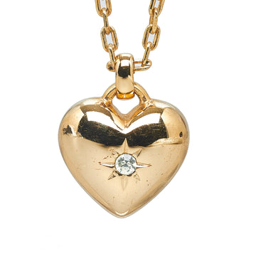 DIOR Rhinestone Heart Pendant Necklace Costume Necklace