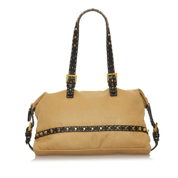 Fendi Studded Canvas Shoulder Bag