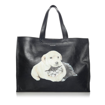 Balenciaga Medium Puppy and Kitten Leather Tote Bag