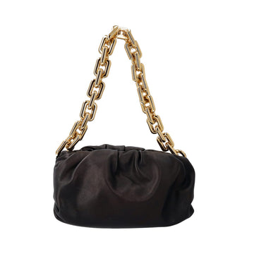 BOTTEGA VENETA Lambskin Chain Pouch Black