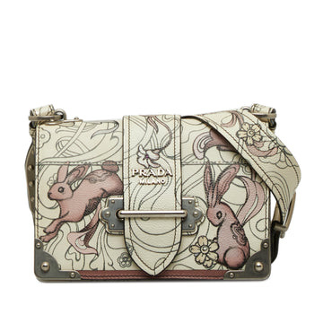 PRADA Glace Calf Rabbit Cahier Crossbody Bag