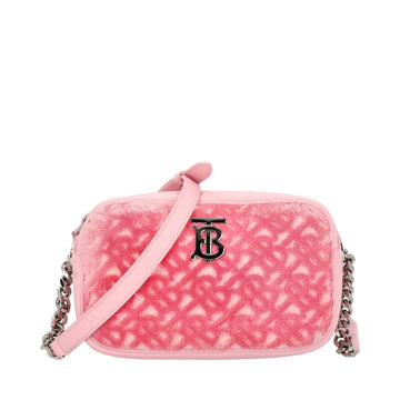 BURBERRY Leather/Fabric Lola Crossbody Pink