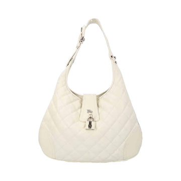 BURBERRY Leather Quilted Brooke Shoulder Bag White