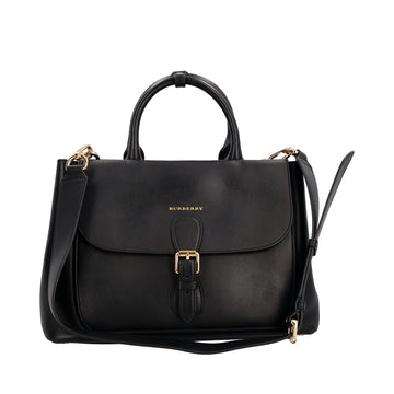 BURBERRY Leather Saddle Tote Black