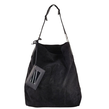 BALENCIAGA maxi Shopper shoulder bag in black suede