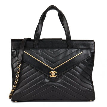 Chanel Black Chevron Quilted Lambskin Classic Shoulder Bag