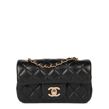 Chanel Black Quilted Lambskin Rectangular Extra Mini Flap Bag