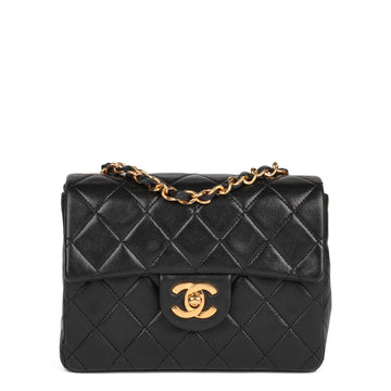 Chanel Black Quilted Lambskin Vintage Square Mini Flap Bag