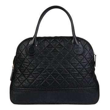 Chanel Black Quilted Nylon & Calfskin Leather Cocoon Dome Tote