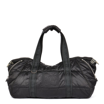 Chanel Black Quilted Nylon Coco Niege Sports Gym Tote