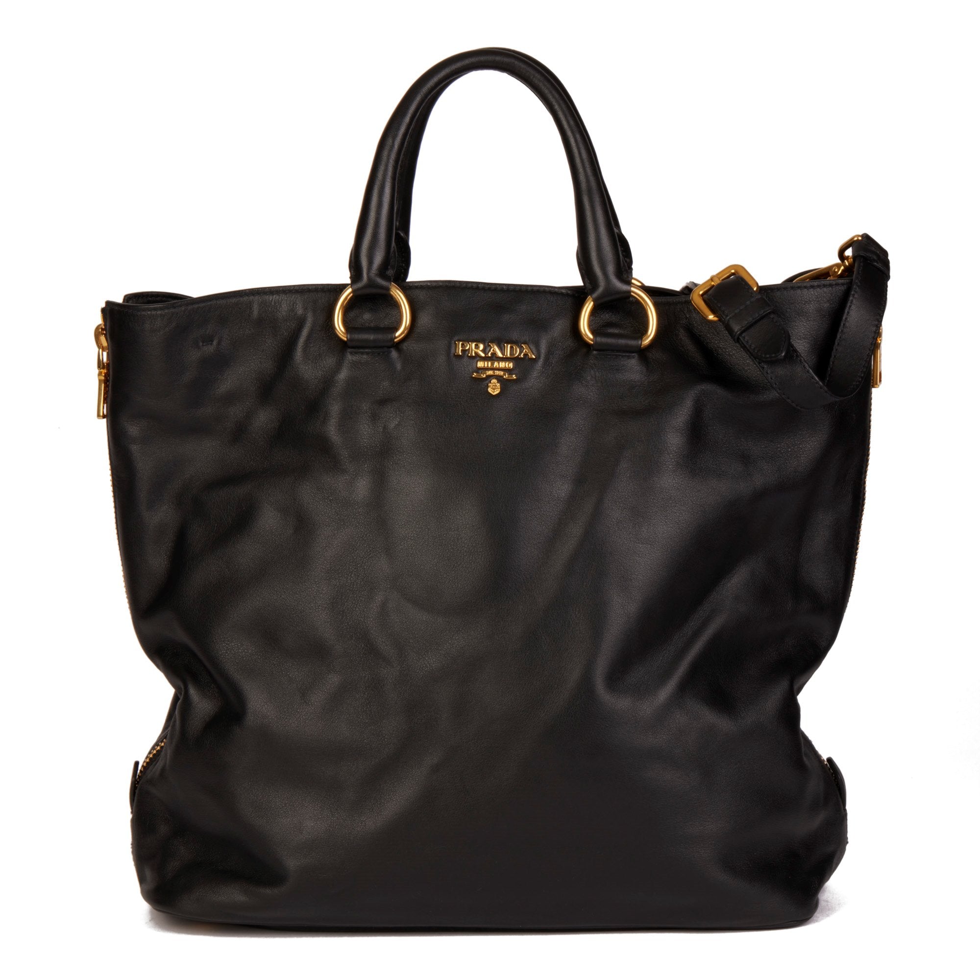 Prada soft store leather tote