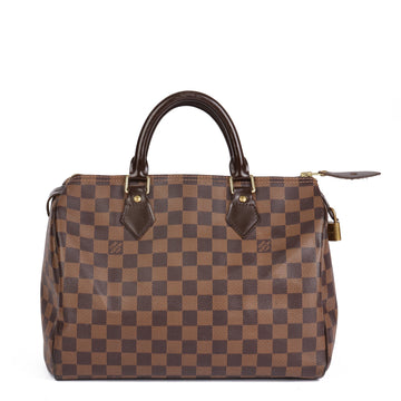 Louis Vuitton Brown Damier Coated Canvas & Brown Calfskin Leather Speedy 30 Tote