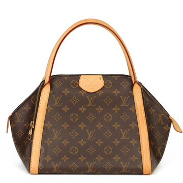 Louis Vuitton Brown Monogram Coated Canvas Vachetta Leather Male MM Tote