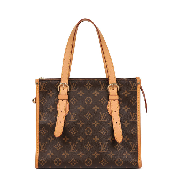 LOUIS VUITTON Brown Monogram Coated Canvas and Vachetta Leather Popincourt  Haut at 1stDibs