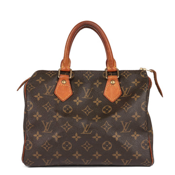 Louis Vuitton Brown Monogram Coated Canvas & Vachetta Leather Speedy 25cm Tote