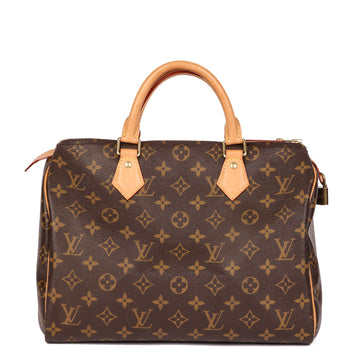 Louis Vuitton Brown Monogram Coated Canvas & Vachetta Leather Speedy 30cm Tote